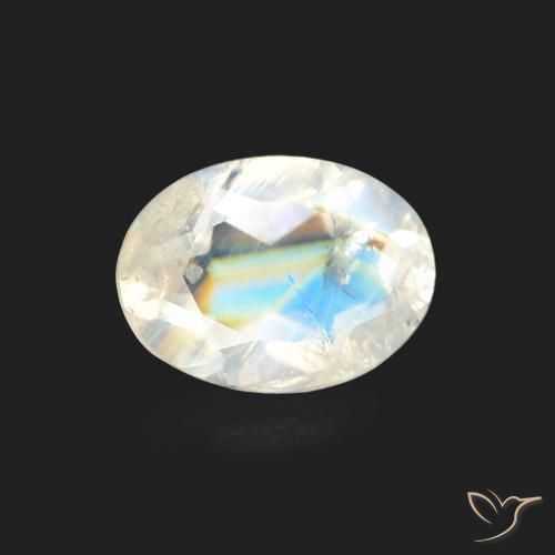1.03ct Натуральный Голубовато-белый Радужный лунный камень, Овал, Прозрачный