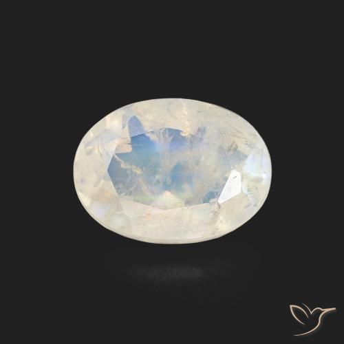 1.10ct Натуральный Голубовато-белый Радужный лунный камень, Овал, Прозрачный