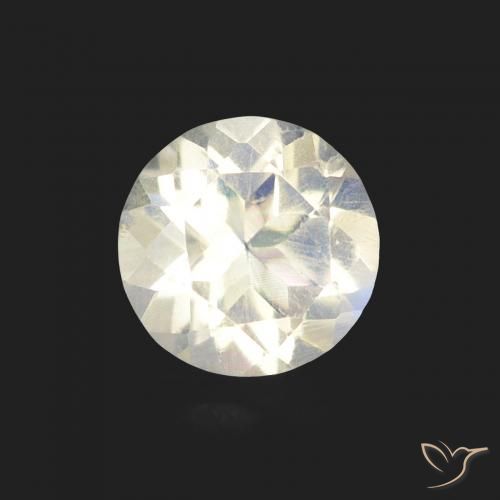 0.48ct Натуральный Голубовато-белый Радужный лунный камень, Круглый, Прозрачный