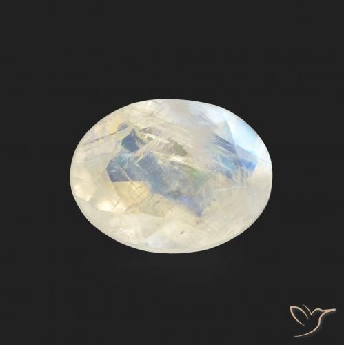 1.15ct Натуральный Голубовато-белый Радужный лунный камень, Овал, Прозрачный