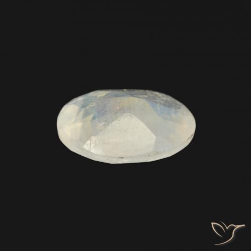 0.97 карата, натуральный Голубовато-белый Радужный лунный камень, Овал, Прозрачный