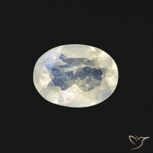 1.04ct Натуральный Голубовато-белый Радужный лунный камень, Овал, Прозрачный