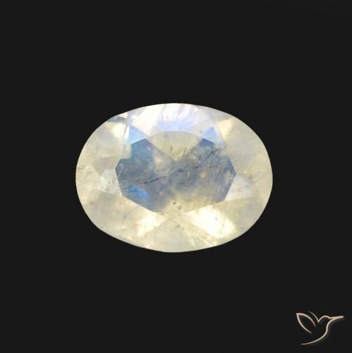 1.23ct Натуральный Голубовато-белый Радужный лунный камень, Овал, Прозрачный