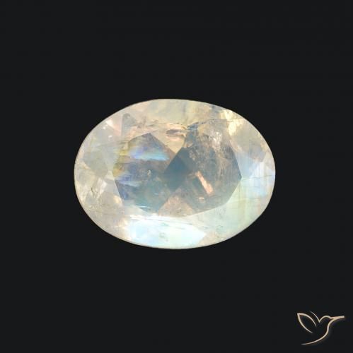 1.16ct Натуральный Голубовато-белый Радужный лунный камень, Овал, Прозрачный