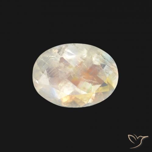 1.21ct Натуральный Голубовато-белый Радужный лунный камень, Овал, Прозрачный