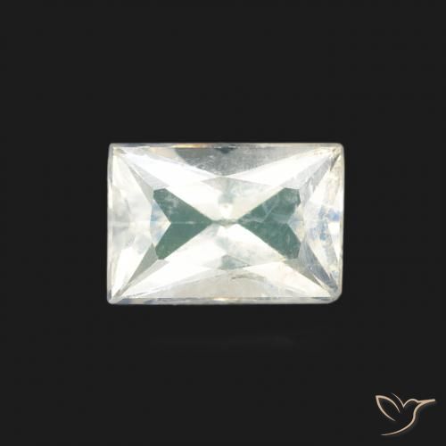 0.50ct Натуральный Голубовато-белый Радужный лунный камень, Огранка Багет, Прозрачный