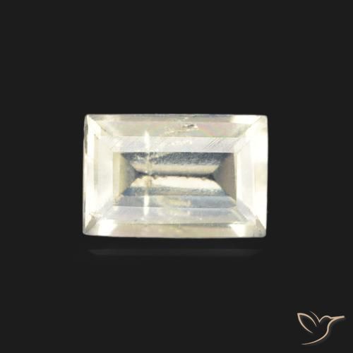 0.46ct Натуральный Голубовато-белый Радужный лунный камень, Огранка Багет, Прозрачный