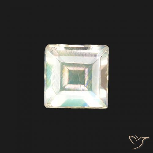 0.30ct Натуральный Голубовато-белый Радужный лунный камень, Квадрат, Прозрачный