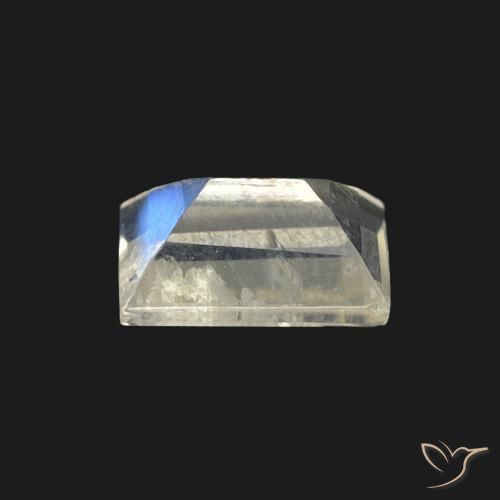 0.59 карата, натуральный Голубовато-белый Радужный лунный камень, Огранка Багет, Прозрачный