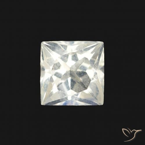 0.36ct Натуральный Голубовато-белый Радужный лунный камень, Квадрат, Прозрачный