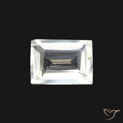 0.75ct Натуральный Голубовато-белый Радужный лунный камень, Огранка Багет, Прозрачный