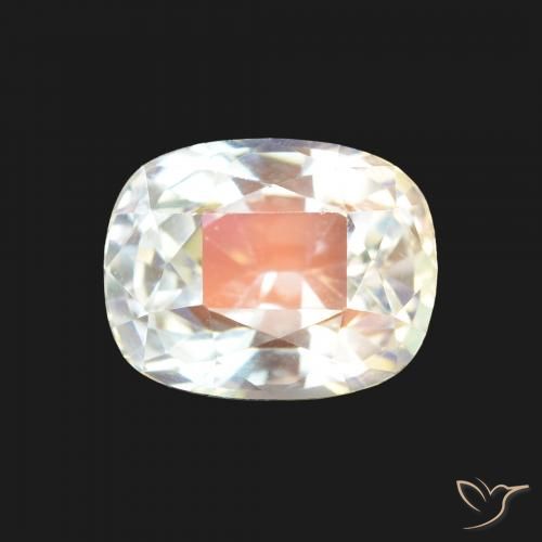 2.40ct Натуральный Многоцветный белый Радужный лунный камень, Подушка, Чистота VVS