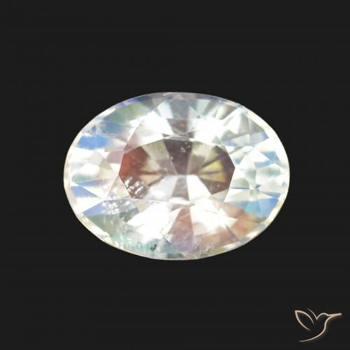 1.64ct Натуральный Многоцветный белый Радужный лунный камень, Овал, Чистота VS