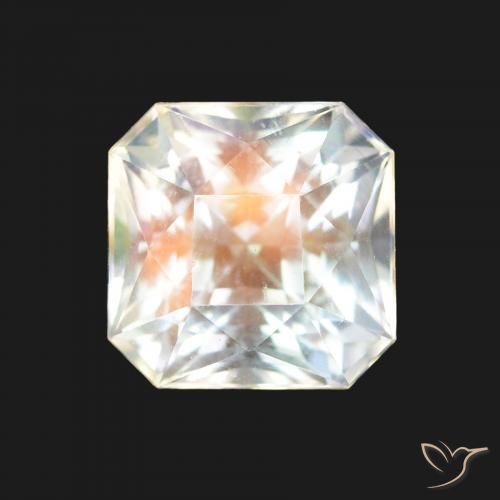1.87ct Натуральный Многоцветный белый Радужный лунный камень, Изумрудная огранка, VVS-VS