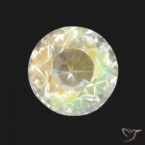 2.20ct Натуральный Многоцветный белый Радужный лунный камень, Круглый, VVS-VS