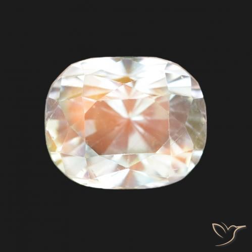 2.19ct Натуральный Многоцветный белый Радужный лунный камень, Подушка, VVS-VS