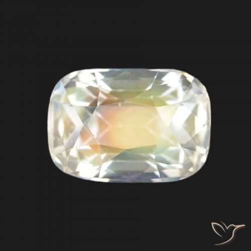 1.64ct Многоцветный белый Радужный лунный камень, Подушка, VVS-VS