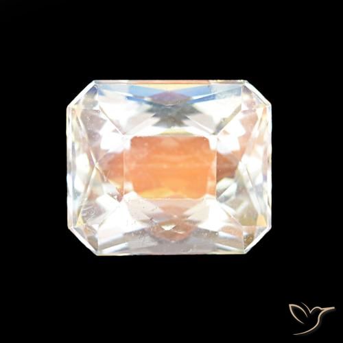 2.55ct Многоцветный белый Радужный лунный камень, Изумрудная огранка, VVS-VS