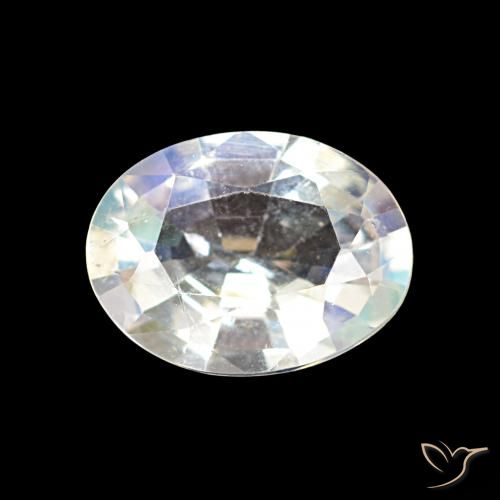 1.18ct Многоцветный белый Радужный лунный камень, Овал, Чистота VS
