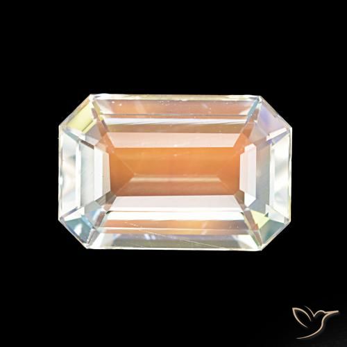2.62ct Многоцветный белый Радужный лунный камень, Изумрудная огранка, Чистота VVS
