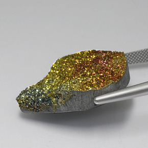 33.73 карата, натуральный Многоцветный Радужный пирит, Форма груши, Непрозрачный