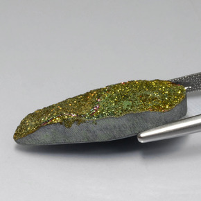 16.71 карата, натуральный Многоцветный Радужный пирит, Форма груши, Непрозрачный