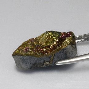 7.82 карата, натуральный Многоцветный Радужный пирит, Форма груши, Непрозрачный