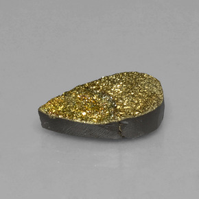 5.04 карата, натуральный Многоцветный Радужный пирит, Форма груши, Непрозрачный