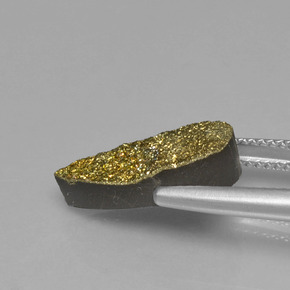 5.04 карата, натуральный Многоцветный Радужный пирит, Форма груши, Непрозрачный