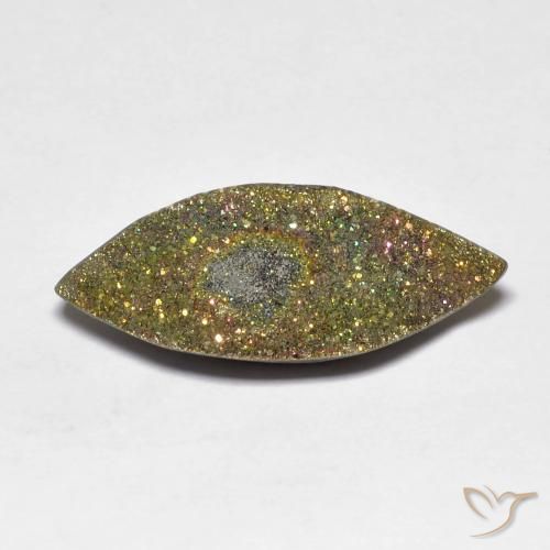 5.48ct Натуральный Многоцветный Радужный пирит, Маркиза, Непрозрачный