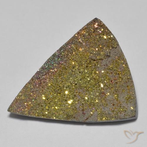 13.27ct Натуральный Многоцветный Радужный пирит, Триллион, Непрозрачный