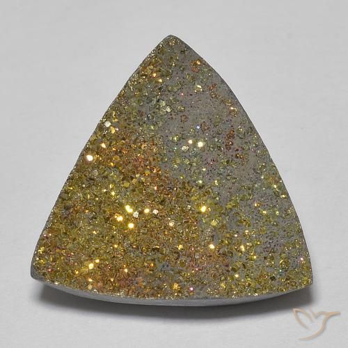 6.78ct Натуральный Многоцветный Радужный пирит, Триллион, Непрозрачный