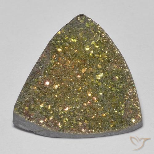 7.70ct Натуральный Многоцветный Радужный пирит, Триллион, Непрозрачный