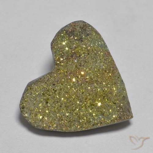 9.00ct Натуральный Многоцветный Радужный пирит, Сердце, Непрозрачный