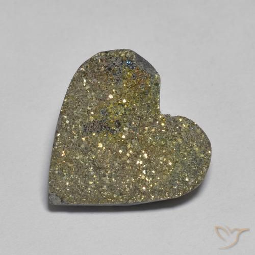 6.09ct Натуральный Многоцветный Радужный пирит, Сердце, Непрозрачный