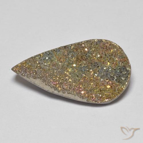 8.68ct Натуральный Многоцветный Радужный пирит, Форма груши, Непрозрачный