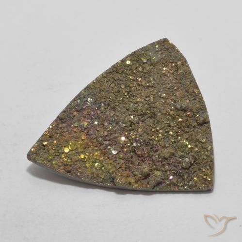 7.81ct Натуральный Многоцветный Радужный пирит, Триллион, Непрозрачный