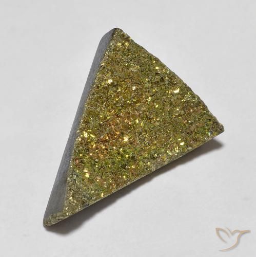 6.04ct Натуральный Многоцветный Радужный пирит, Триллион, Непрозрачный