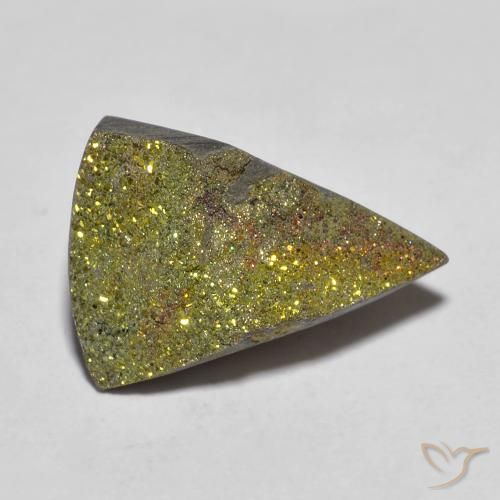 5.95ct Натуральный Многоцветный Радужный пирит, Триллион, Непрозрачный