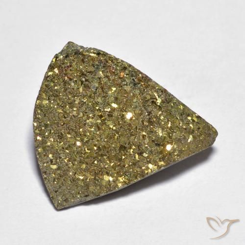 8.41ct Натуральный Многоцветный Радужный пирит, Триллион, Непрозрачный