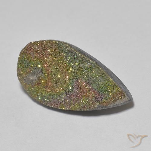 8.03ct Натуральный Многоцветный Радужный пирит, Форма груши, Непрозрачный