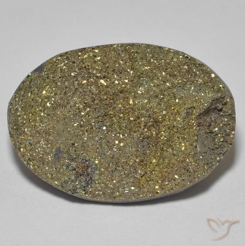 18.68ct Натуральный Многоцветный Радужный пирит, Овал, Непрозрачный