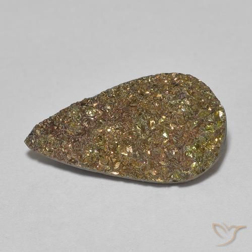 5.38ct Натуральный Многоцветный Радужный пирит, Форма груши, Непрозрачный