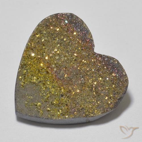 13.57ct Натуральный Многоцветный Радужный пирит, Сердце, Непрозрачный