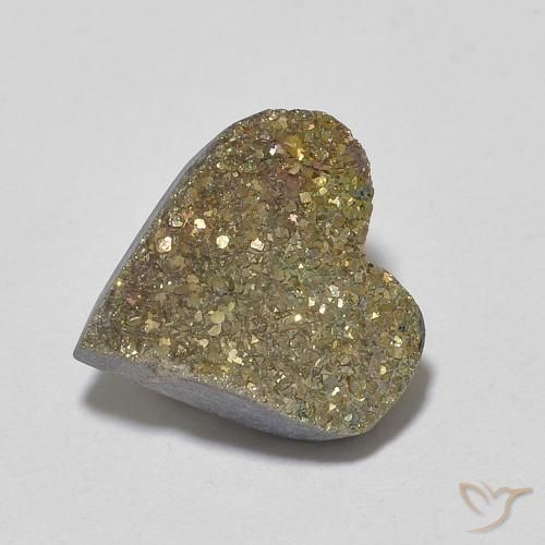 4.50ct Натуральный Многоцветный Радужный пирит, Сердце, Непрозрачный