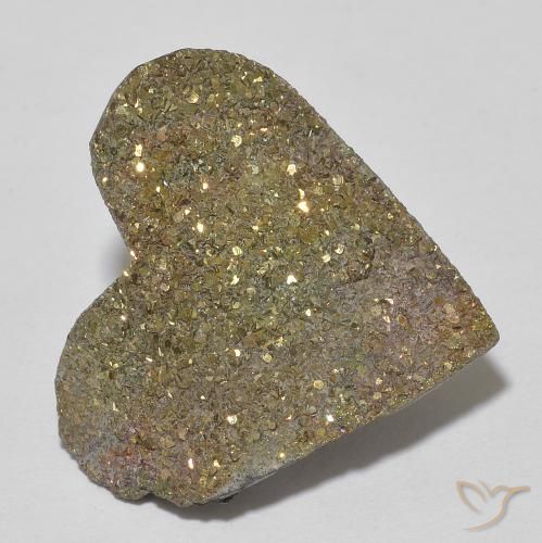 13.67ct Натуральный Многоцветный Радужный пирит, Сердце, Непрозрачный