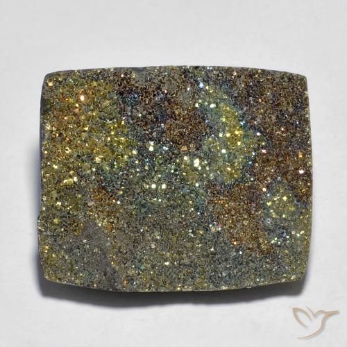 14.02ct Натуральный Многоцветный Радужный пирит, Огранка Багет, Непрозрачный