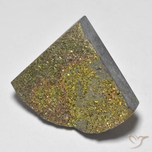 13.16ct Натуральный Многоцветный Радужный пирит, Триллион, Непрозрачный