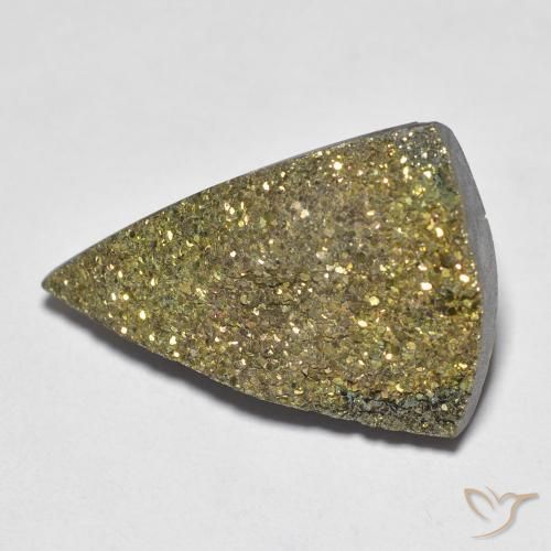 11.05ct Натуральный Многоцветный Радужный пирит, Триллион, Непрозрачный