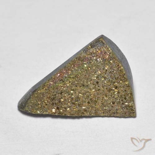 6.37ct Натуральный Многоцветный Радужный пирит, Триллион, Непрозрачный
